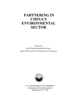 Partnering in China's Environmental Market
