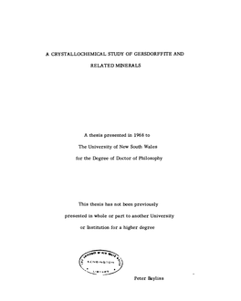 A Crystallochemical Study of Gersdorffite and Related