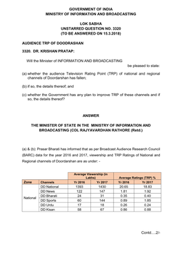 Government of India Ministry of Information and Broadcasting