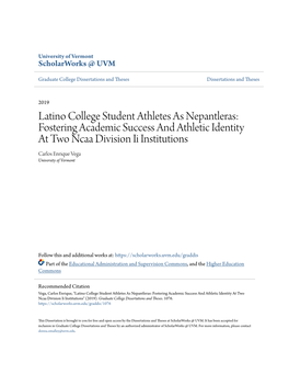 Latino College Student Athletes As Nepantleras