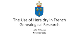 The Use of Heraldry in Genealogical Research