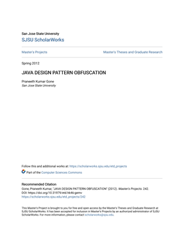 Java Design Pattern Obfuscation