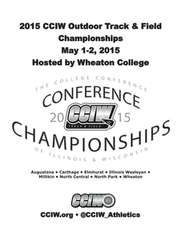 2015 CCIW Outdoor Track & Field Championships May 1-2, 2015