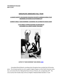 Grouplove Announce Fall Tour