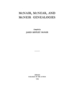 Mcnair, Mcnear, and Mcneir GENEALOGIES