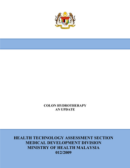 Colon Hydrotherapy an Update