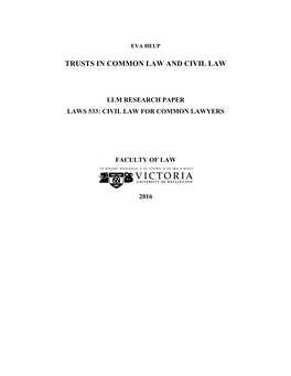 Trusts in Common Law and Civil Law