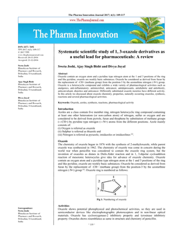 Systematic Scientific Study of 1, 3-Oxazole