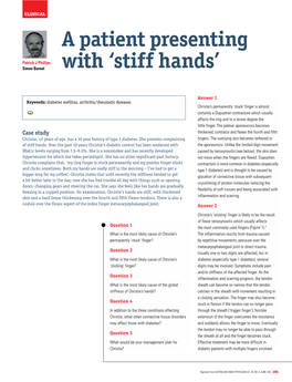 A Patient Presenting with 'Stiff Hands'