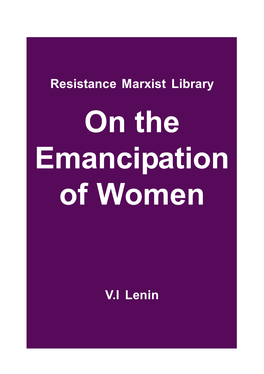 On the Emancipation of Women