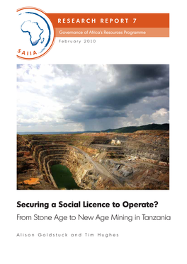 Securing a Social Licence to Operate? from Stone Age to New Age Mining in Tanzania