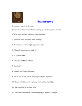 Brainteasers