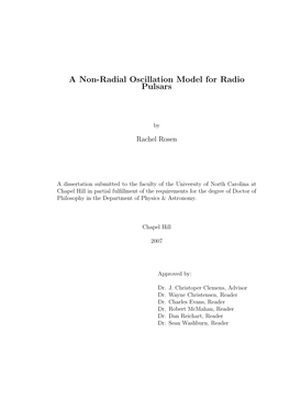 A Non-Radial Oscillation Model for Radio Pulsars