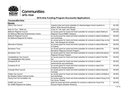 Connected Arts 2010 Arts Funding Program Successful Applications