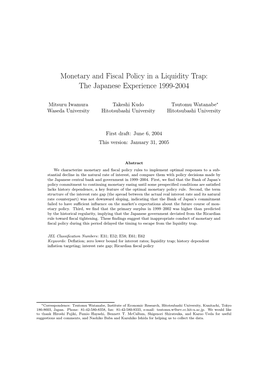 Monetary and Fiscal Policy in a Liquidity Trap: the Japanese Experience 1999-2004