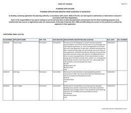 Cork City PLANNING APPLICATIONS GRANTED from 22/04/2019 TO