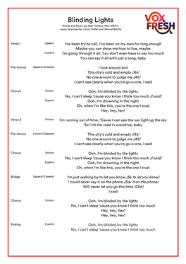 Blinding Lights Lyrics