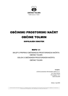 Občinski Prostorski Načrt Občine Tolmin