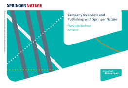 Company Overview and Publishing with Springer Nature