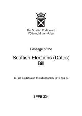 Scottish Elections (Dates) Bill