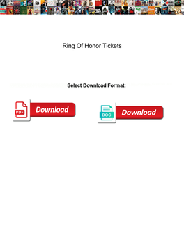 Ring of Honor Tickets