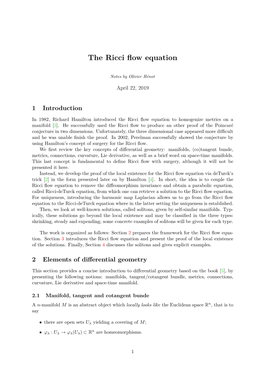 The Ricci Flow Equation