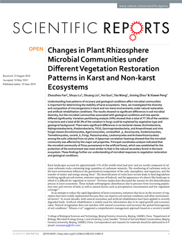 Changes in Plant Rhizosphere Microbial Communities Under