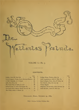 The Wellesley Prelude