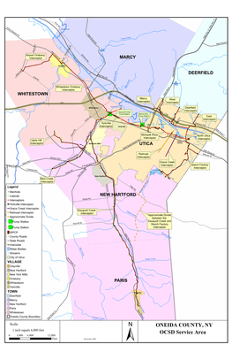 Service Area 03,000 6,000 12,000 Feet November 2007 FIGURE 1-1 J:/GIS/Oneidacounty/Maps/Figure1-1 12-3-07-Interceptor and Laterals 11X17 Portrait.Mxd ±