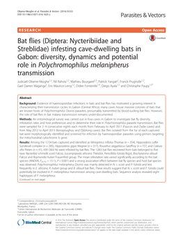 Bat Flies (Diptera: Nycteribiidae and Streblidae)