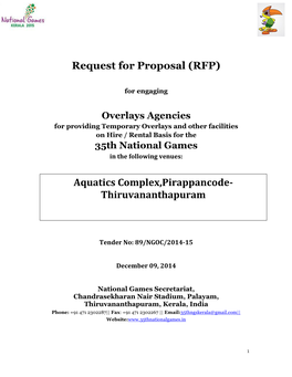 Request for Proposal (RFP) Aquatics Complex,Pirappancode