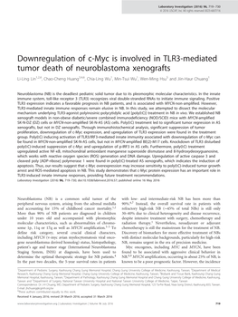 Downregulation of C-Myc Is Involved in TLR3-Mediated Tumor Death Of