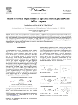 Enantioselective Organocatalytic Epoxidation Using Hypervalent Iodine Reagents