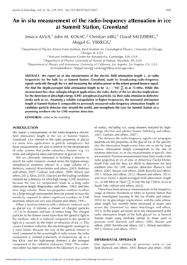 An in Situ Measurement of the Radio-Frequency Attenuation in Ice at Summit Station, Greenland