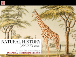 NATURAL HISTORY JANUARY 2020 a Short List E-Catalogue Donald A