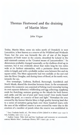 Thomas Fleetwood and the Draining of Martin Mere