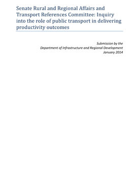 Inquiry Into the Role of Public Transport in Delivering Productivity Outcomes