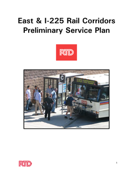 East & I-225 Rail Corridors Preliminary Service Plan