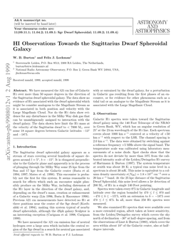 HI Observations Towards the Sagittarius Dwarf Spheroidal Galaxy