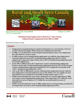Rural Canada: a Profile