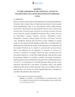 Part of the Data from This Chapter Has Been Published: BEKKER, T.F., KAISER, C., VAN DER MERWE, R., & LABUSCHAGNE, N., 2006