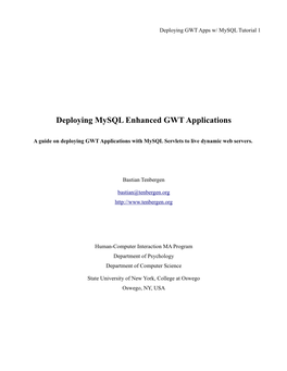 Deploying Mysql Enhanced GWT Applications