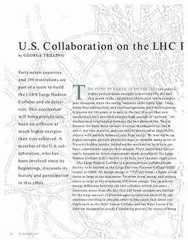 U.S. Collaboration on the LHC P by GEORGE TRILLING