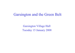 Garsington and the Green Belt