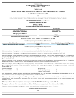 Form 10-K Cyren Ltd