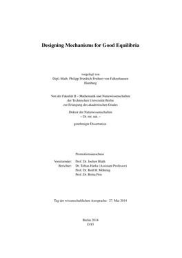 Designing Mechanisms for Good Equilibria