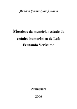 Crônica Humorística De Luís Fernando Veríssimo