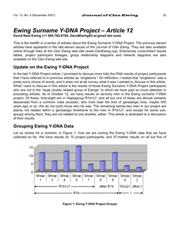 Ewing Surname Y-DNA Project – Article 12 David Neal Ewing (+1 505.764.8704, Davidewing93 at Gmail Dot Com)