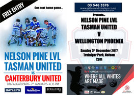 Nelson Pine Lvl Tasman United V Wellington Phoenix