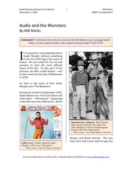 Audie and the Munsters by MD Marks